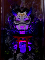 Girl Oni Mask and Torii Gate Epoxy Resin Lamp, Night Light