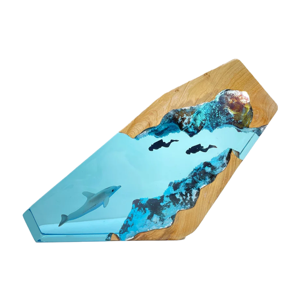 Dolphin & Divers - High Quality Epoxy Resin Lamp