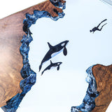 Orcas & Diver - High Quality Epoxy Resin Lamp