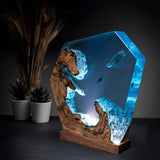 Sea Turtle & Diver - High Quality Epoxy Resin Lamp