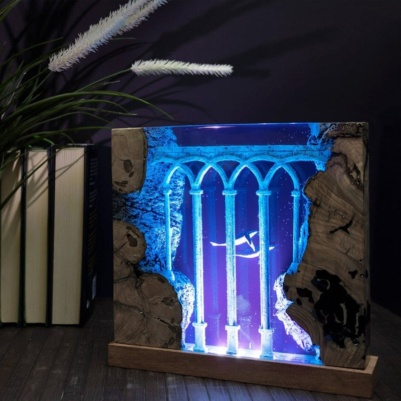 Humpback Whales In Ancient Ruins - High Quality Epoxy Resin Lamp