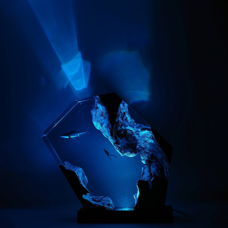 Shark & Diver - High Quality Epoxy Resin Lamp