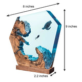 Sea Turtle & Diver - Epoxy Resin Lamp