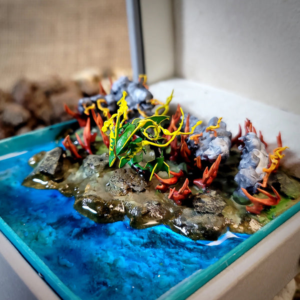 PKM Rayquaza Island Diorama Treasure Mistery Box Gift Epoxy Resin, Night Light