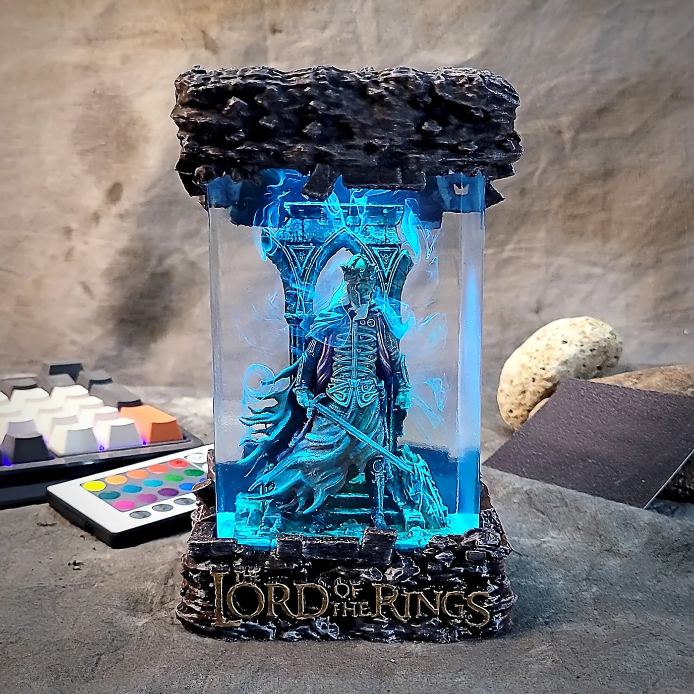 LOTR Lord Of Rings King of the Dead Rioc Diorama Epoxy Resin Lamp, Night Light, Wireless Lights