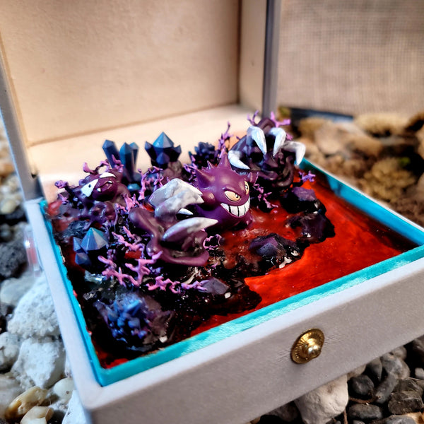 PKM Gengar Island Diorama Treasure Mistery Box Gift Epoxy Resin, Night Light