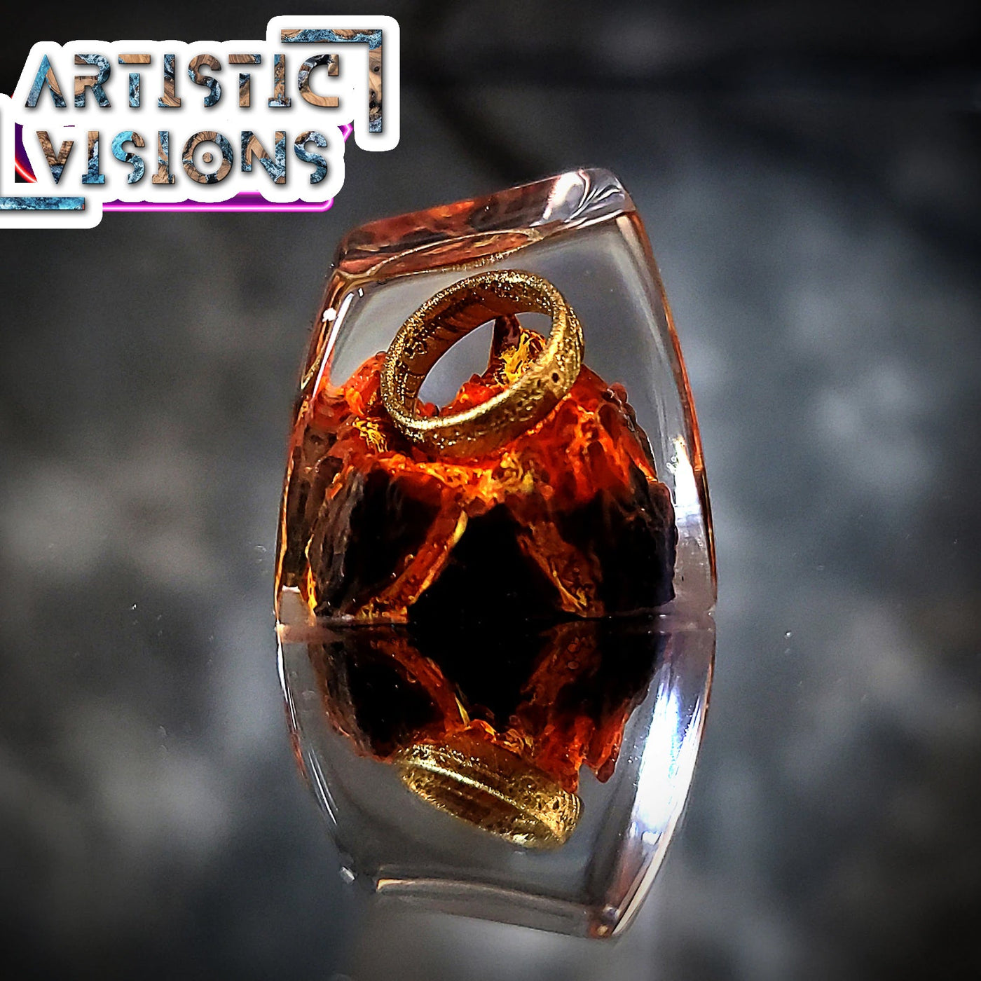 LOTR Lord Of Rings Dark Lord The One Ring Artisan Keycaps Epoxy Resin