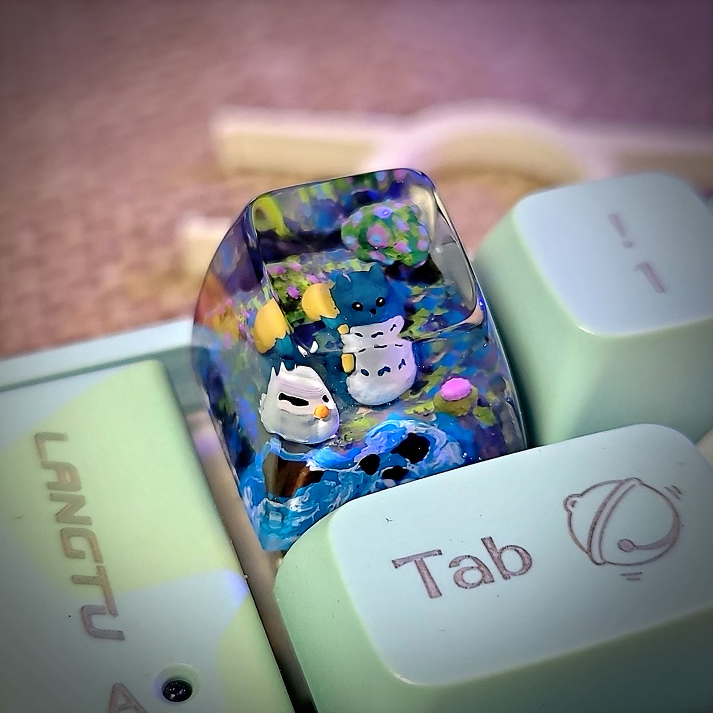 Totoro Spacebar Artisan Keycaps Epoxy Resin