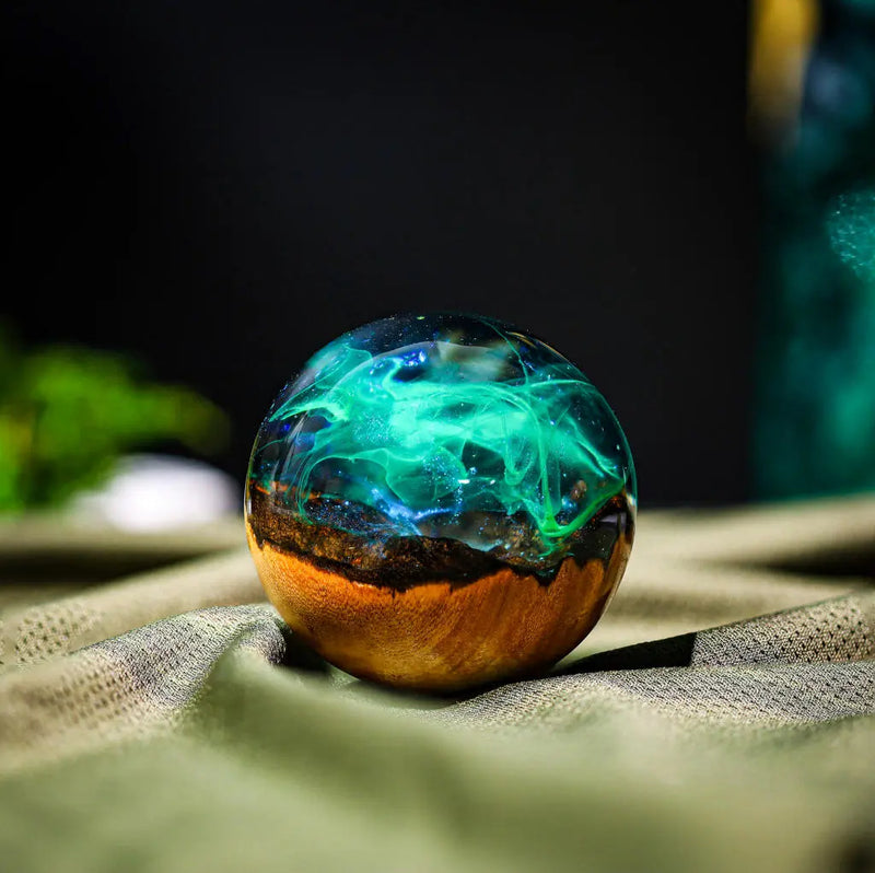 Ball Aurora Borealis Epoxy Resin Paperweight