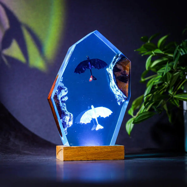 How to Train Your D Toothless and Light Fury Epoxy Resin Lamp, Night Light