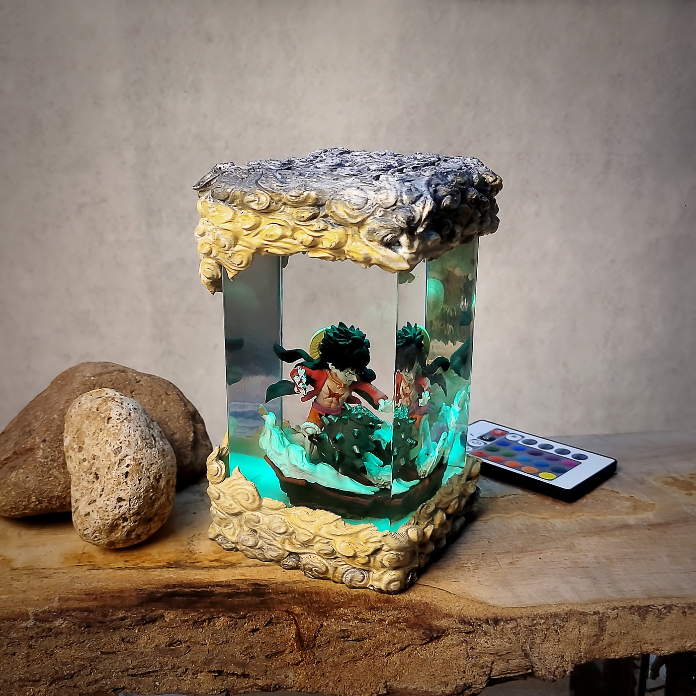 Luffy Gear 1 Chibi O Piece Diorama Epoxy Resin Lamp, Night Light, Wireless Lights