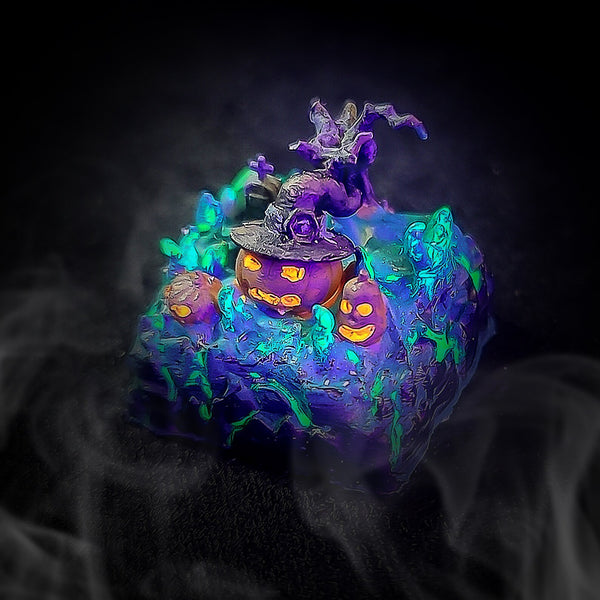 Pumpkin Witch Hat Halloween Artisan Keycaps Epoxy Resin