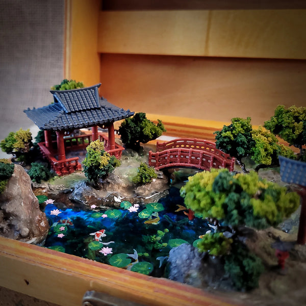 Torii Gate Japan Temp Diorama Treasure Mistery Box Gift Epoxy Resin, Night Light