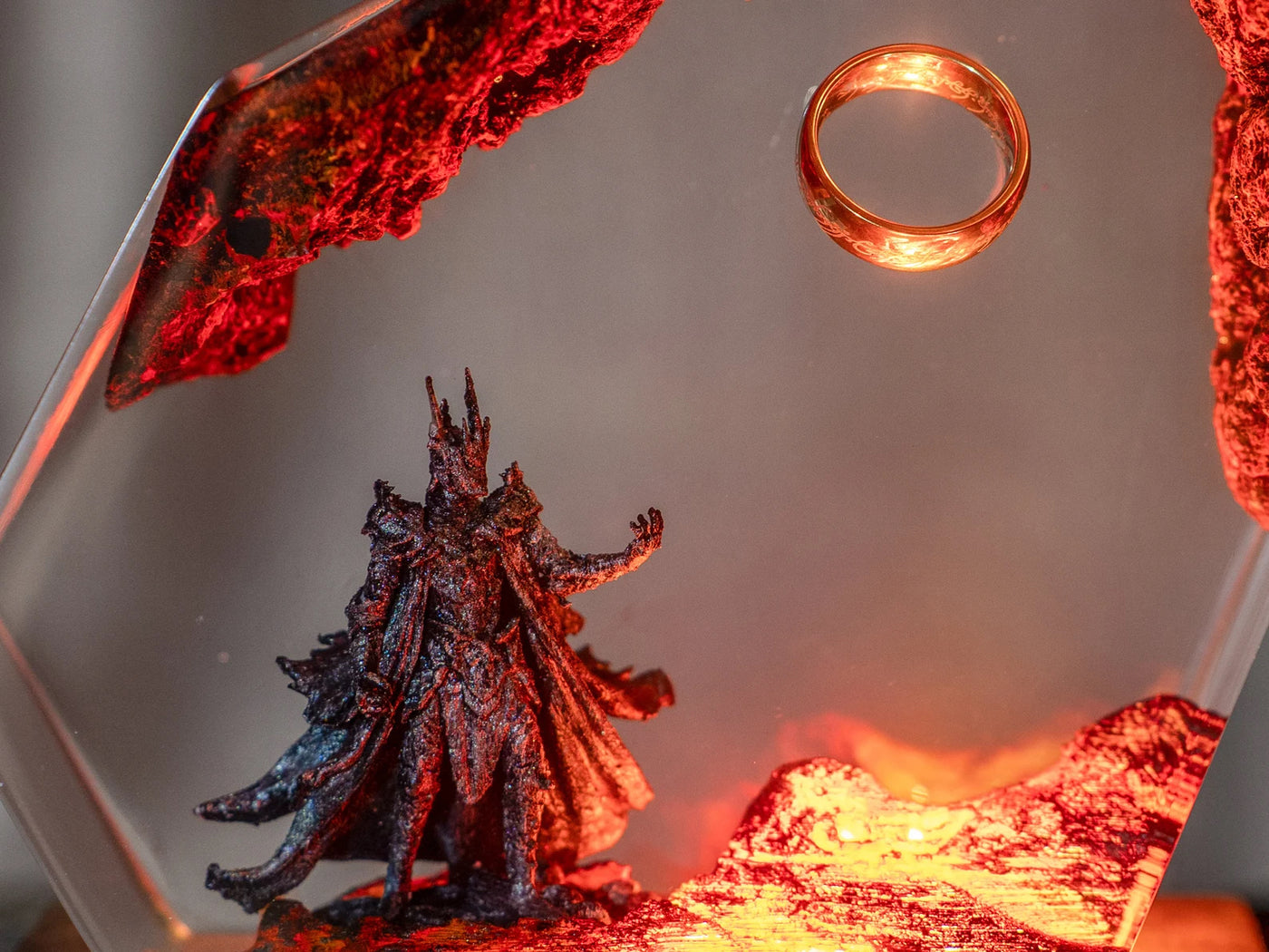 LOTR Lord Of Rings The One Ring Sauron Dark Lord Epoxy Resin Lamp, Night Light
