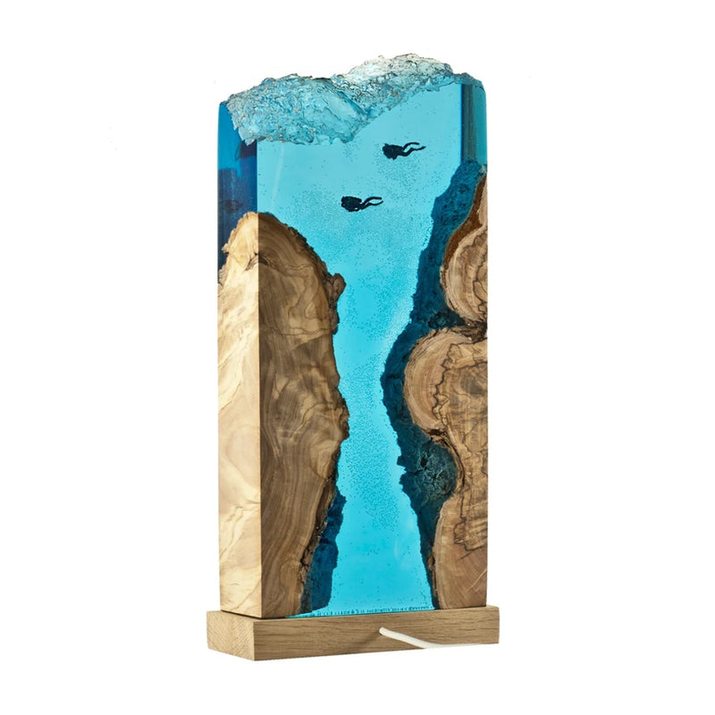Dolphins & Divers Roam In Ancient Ruins - Epoxy Resin Lamp – Artistic  Visions